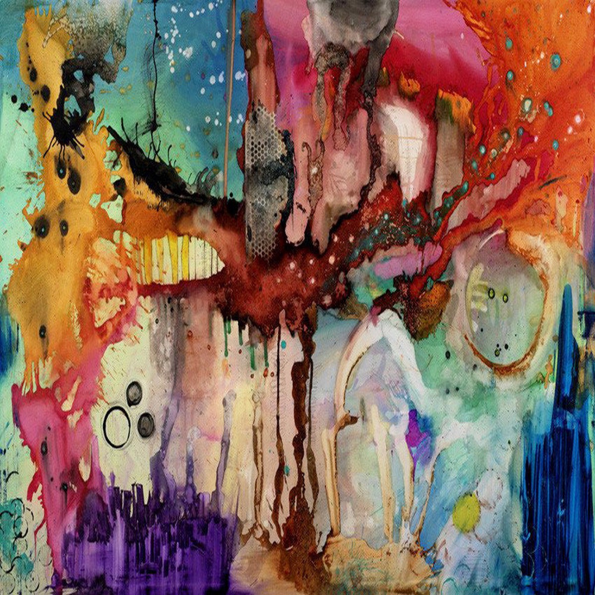 Colorful Abstract Art Canvas Print Break it to Me Hard