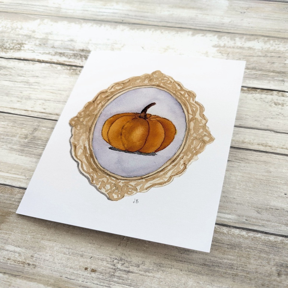 Pumpkin in Vintage Frame Card