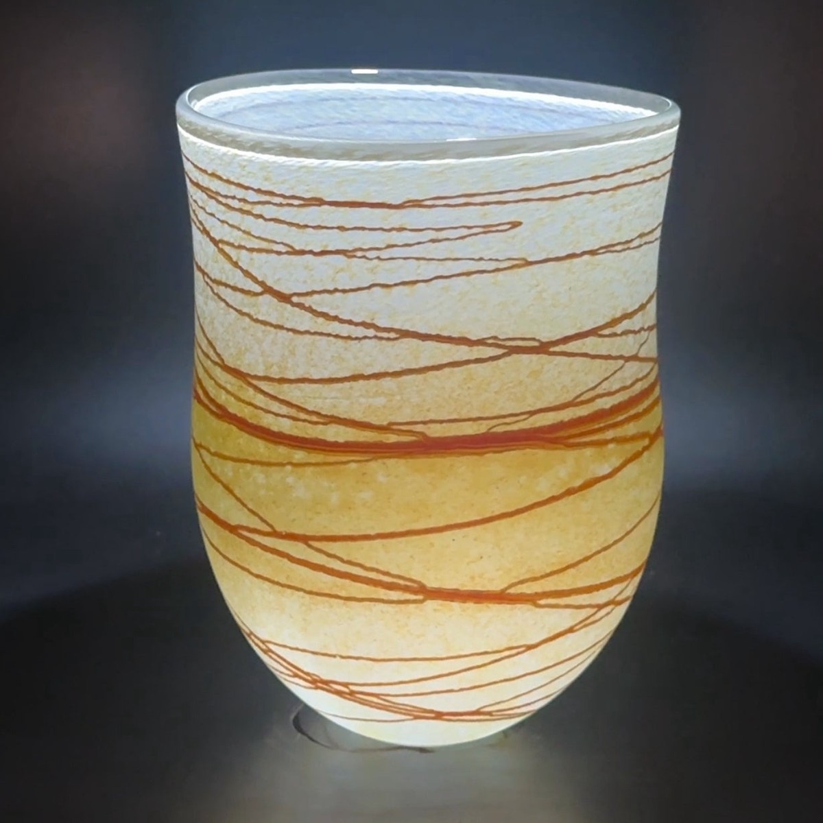 Random Trail Gold Medium Open Vase