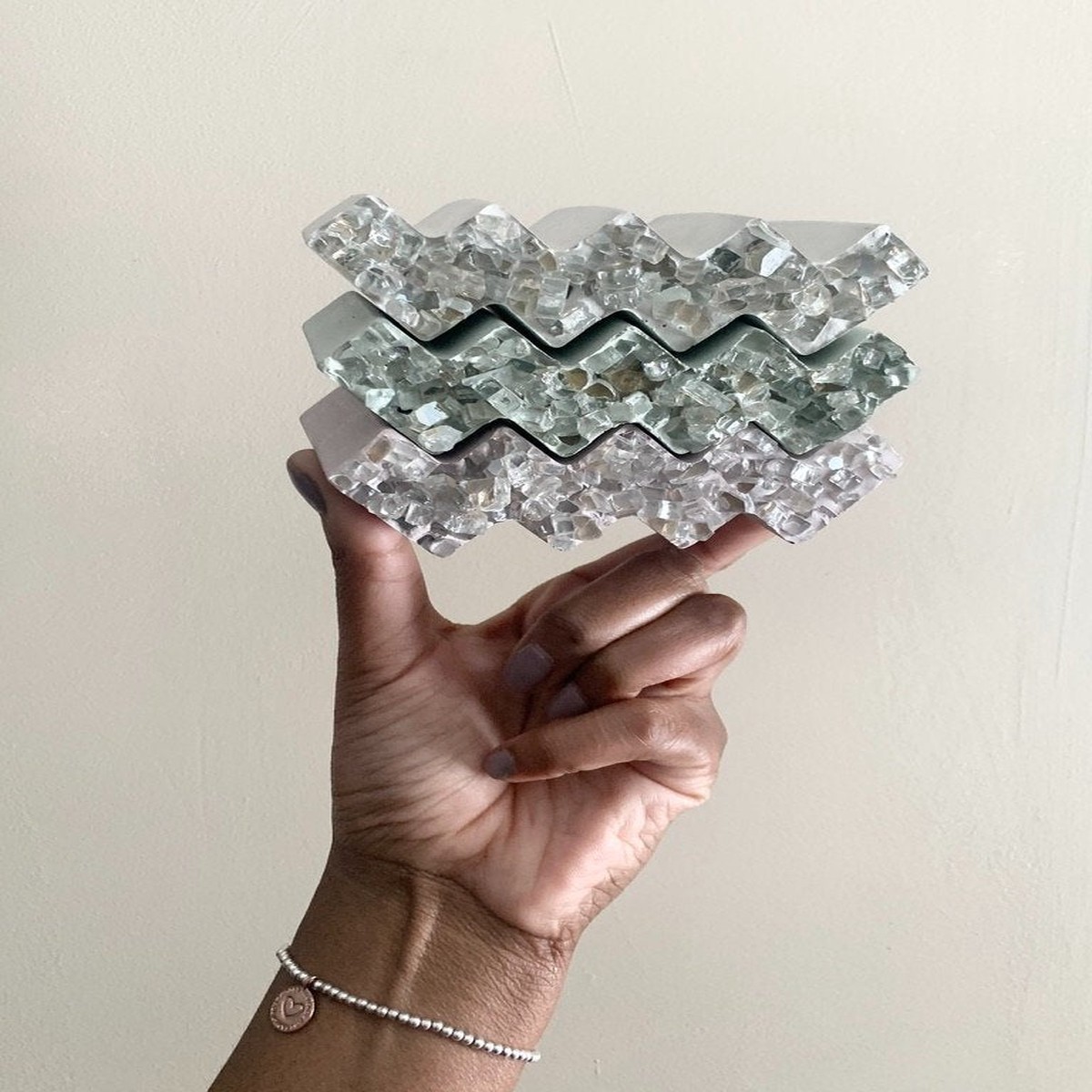 Zig Zag Dish with Crystal Accent