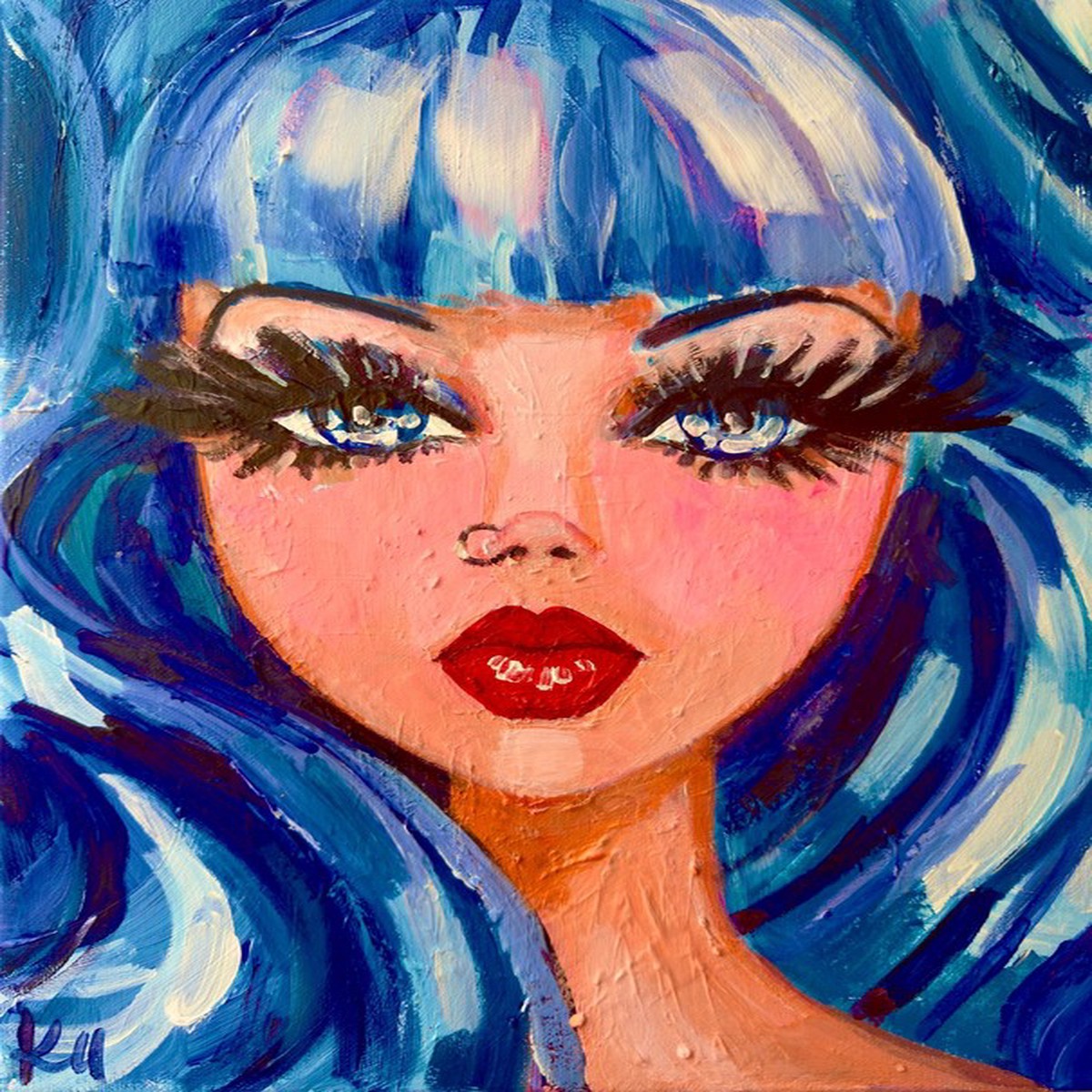 Blue Barbie Print