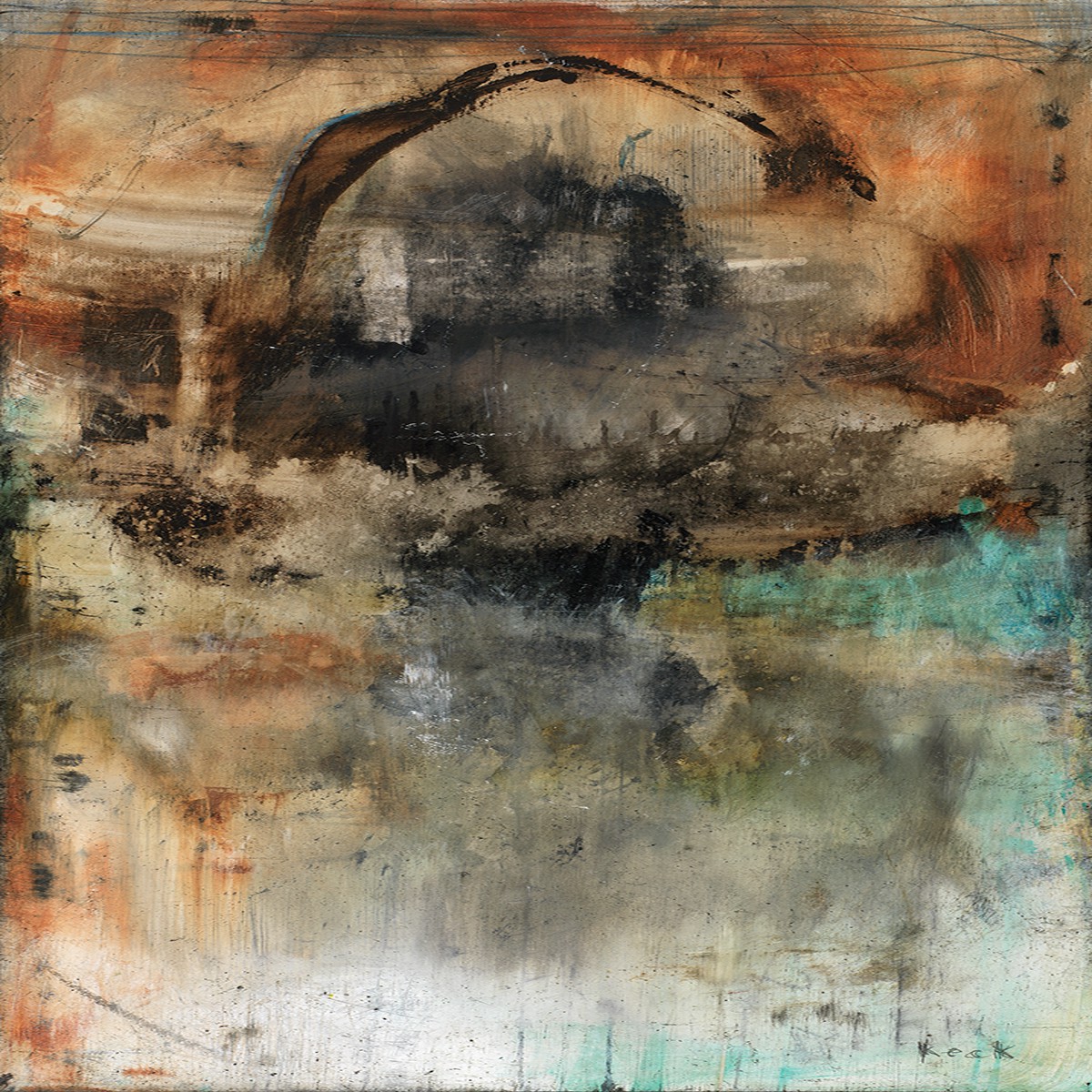 Moody Abstract Art Canvas Print When The Dust Settled