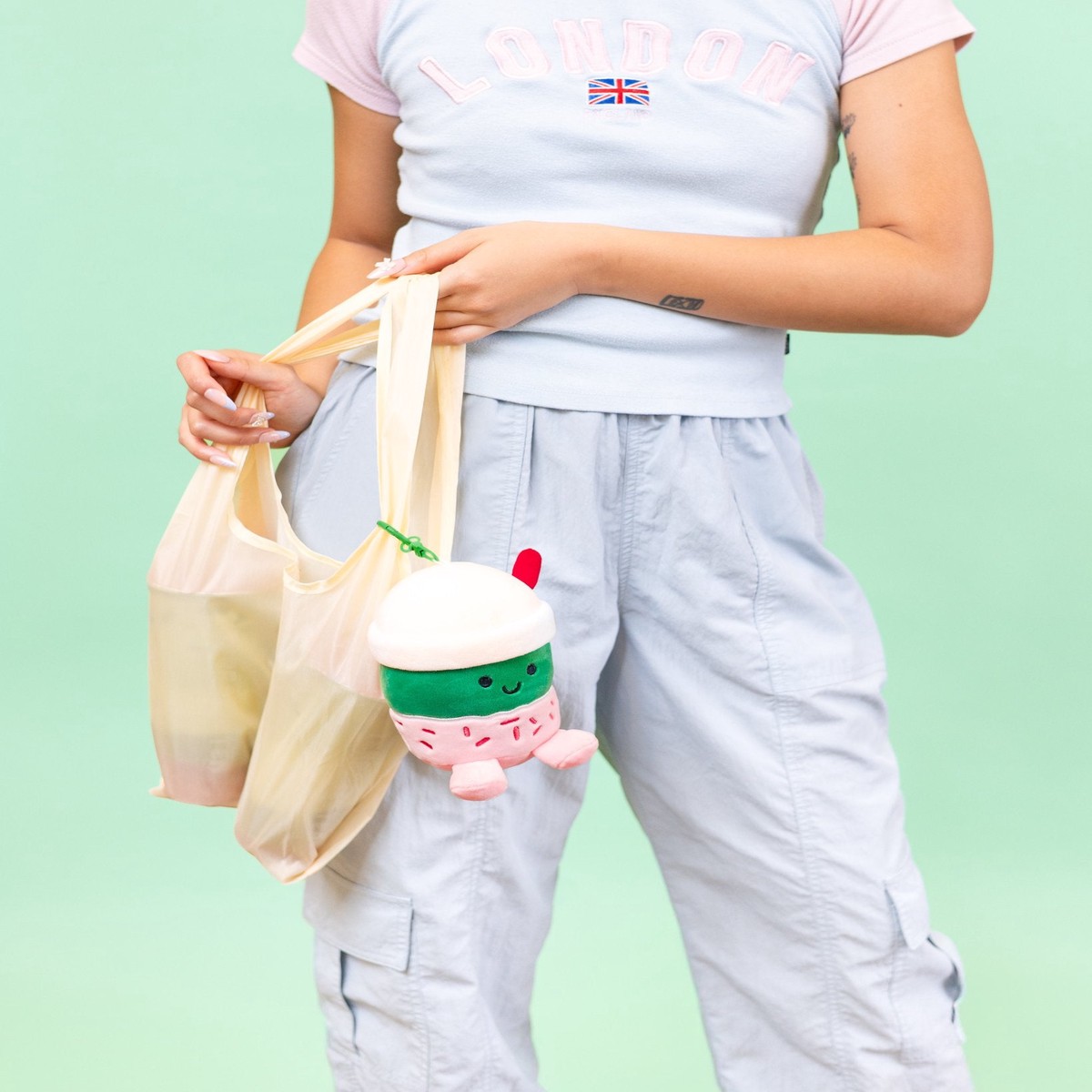 Strawberry Matcha Plush Boba Tote