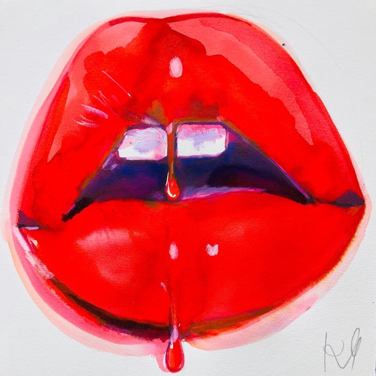 Drippy Lips Print