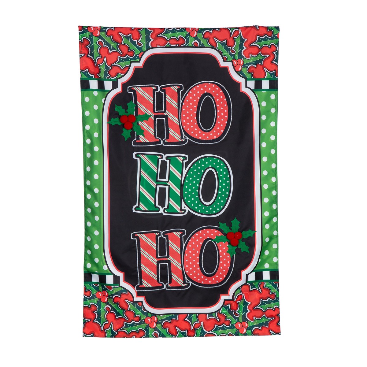 Ho Ho Ho Applique House Flag