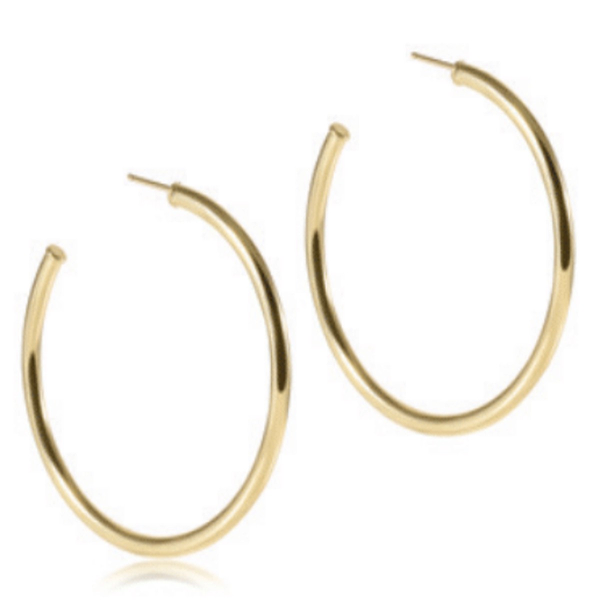 Round Gold 2 Post Hoop – 3mm – Smooth by enewton
