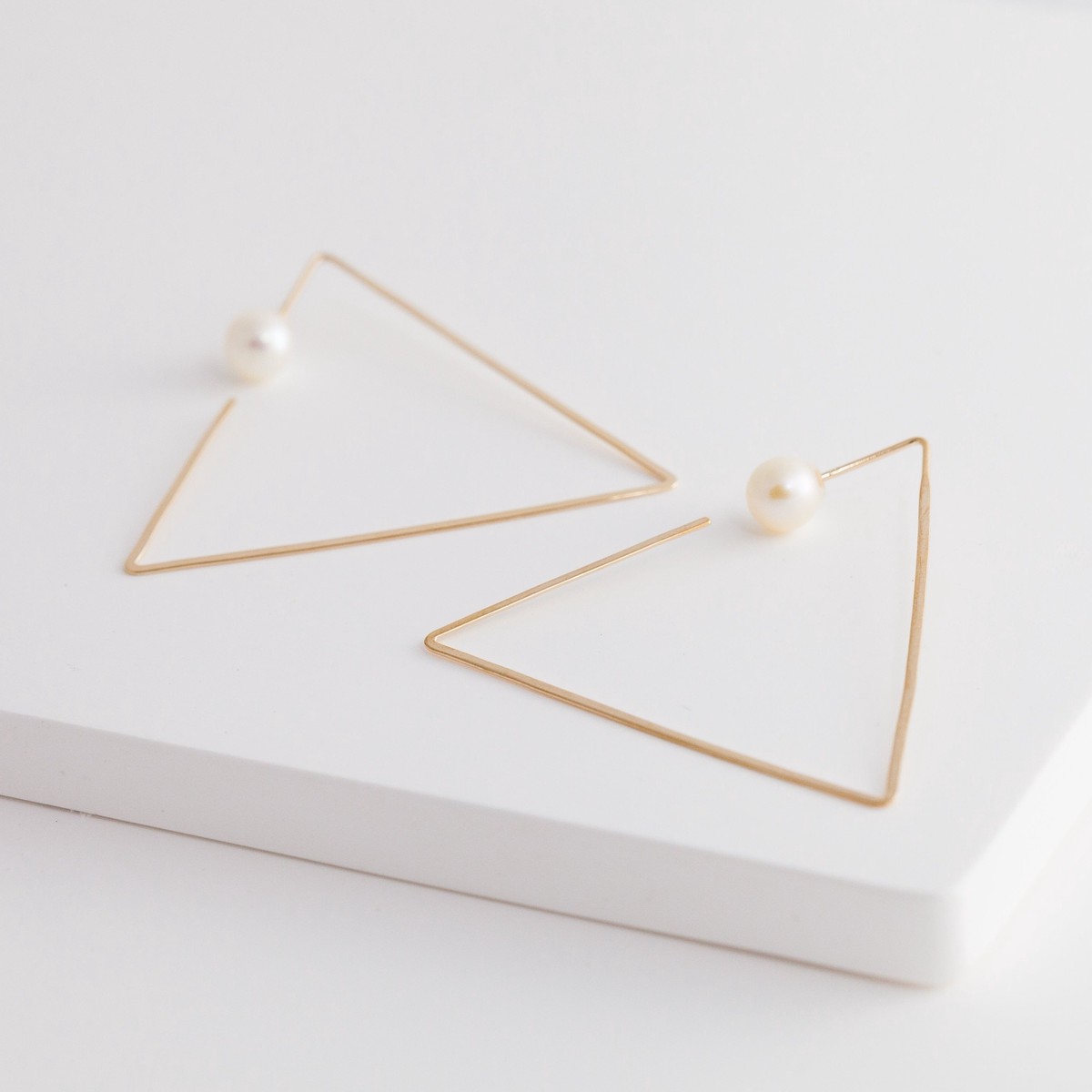 Symbol triangle hoop earring