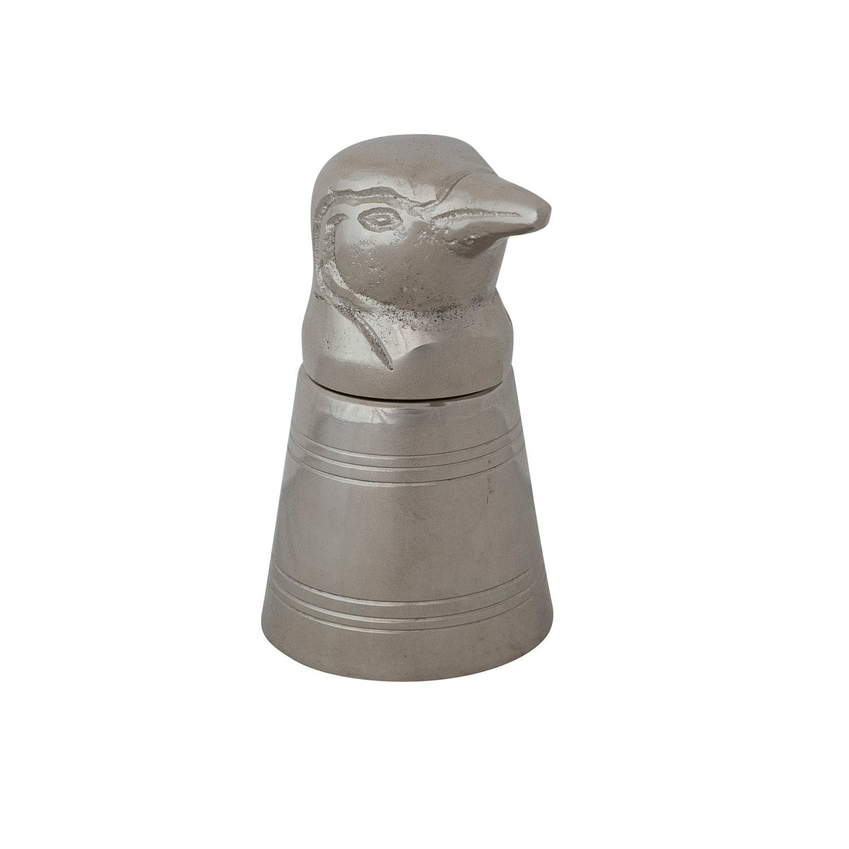 2 oz Cast Aluminum Stainless Steel Penguin Head Jigger in Kraft Box
