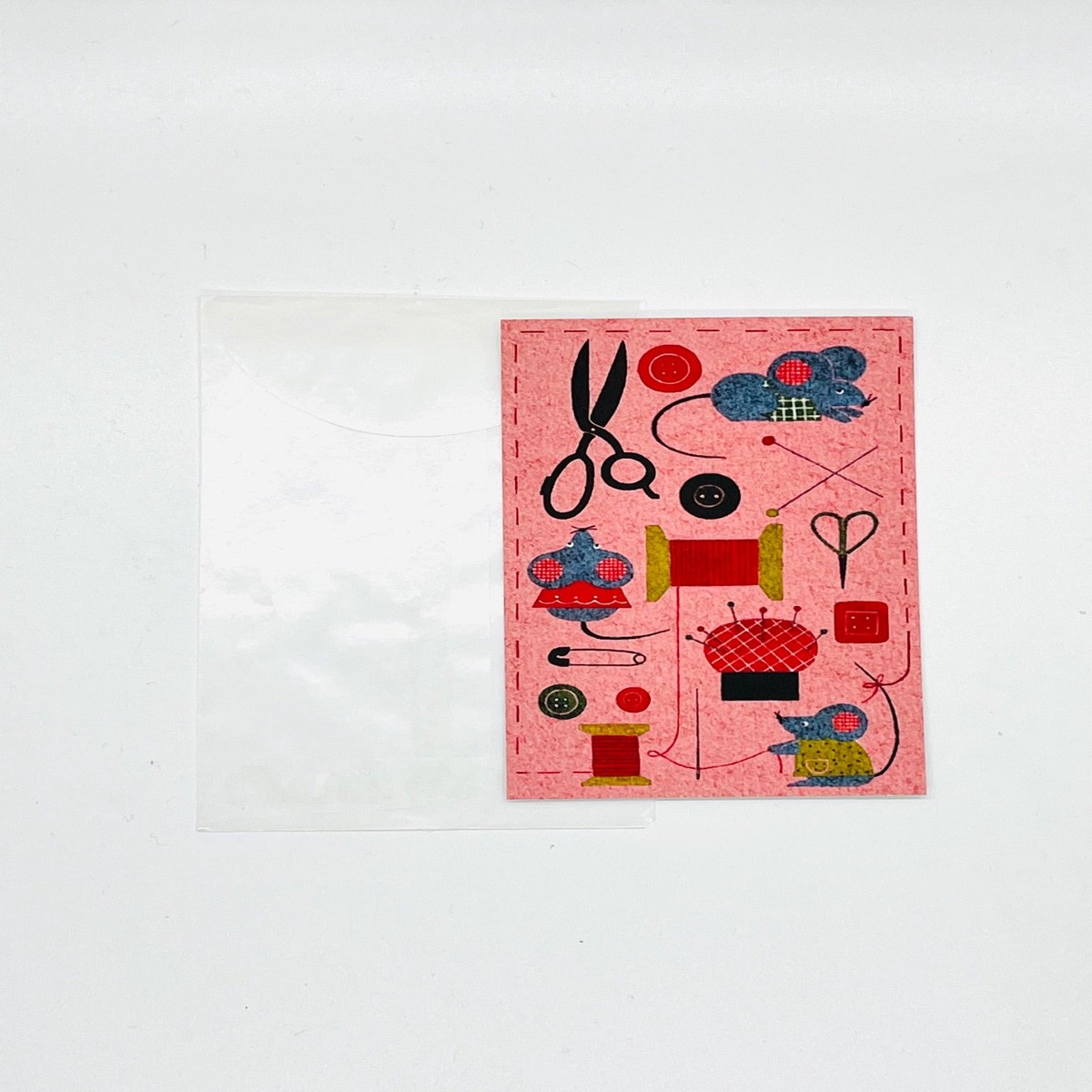 Mice with Sewing Tools Mini Card