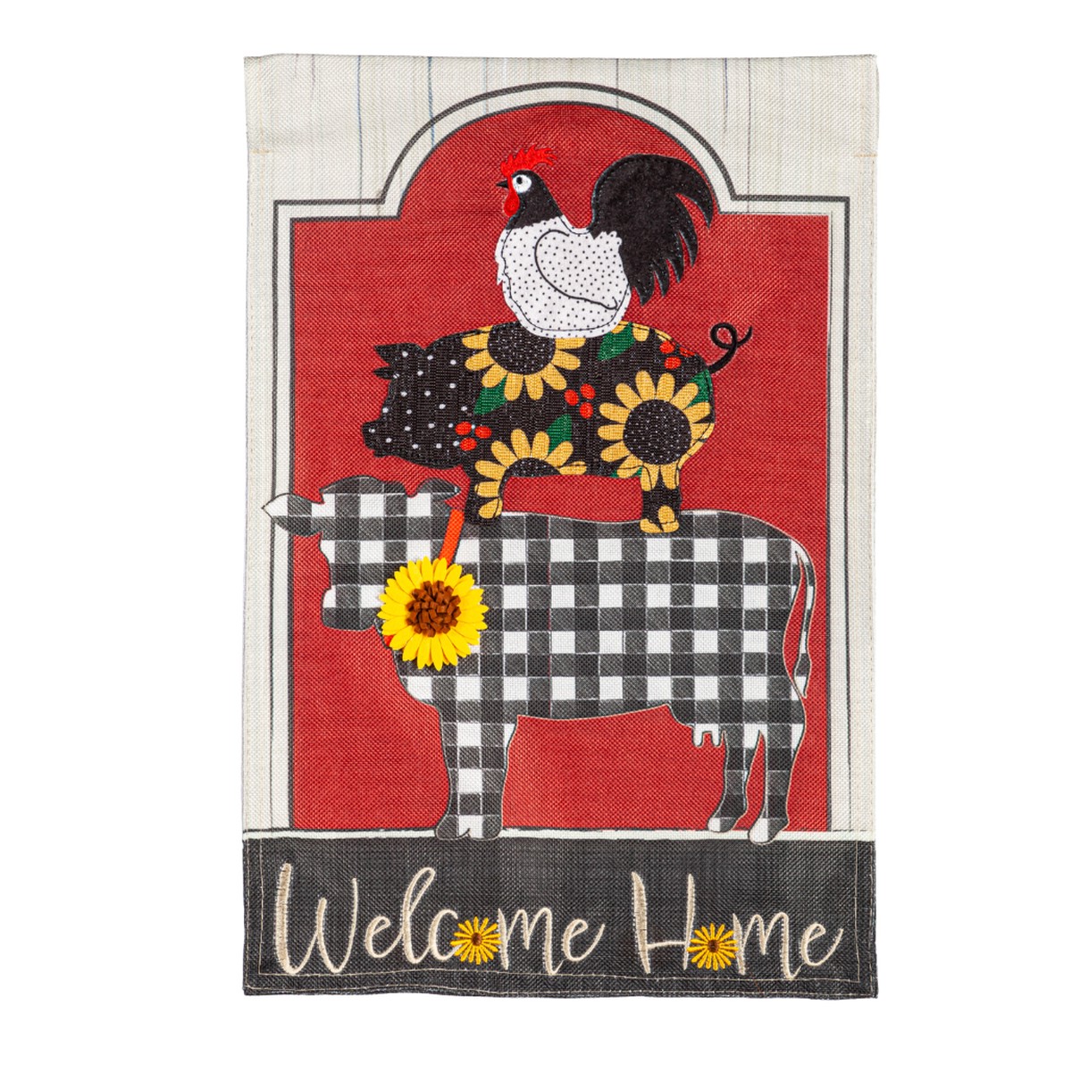 Farm Friends Burlap Garden Flag