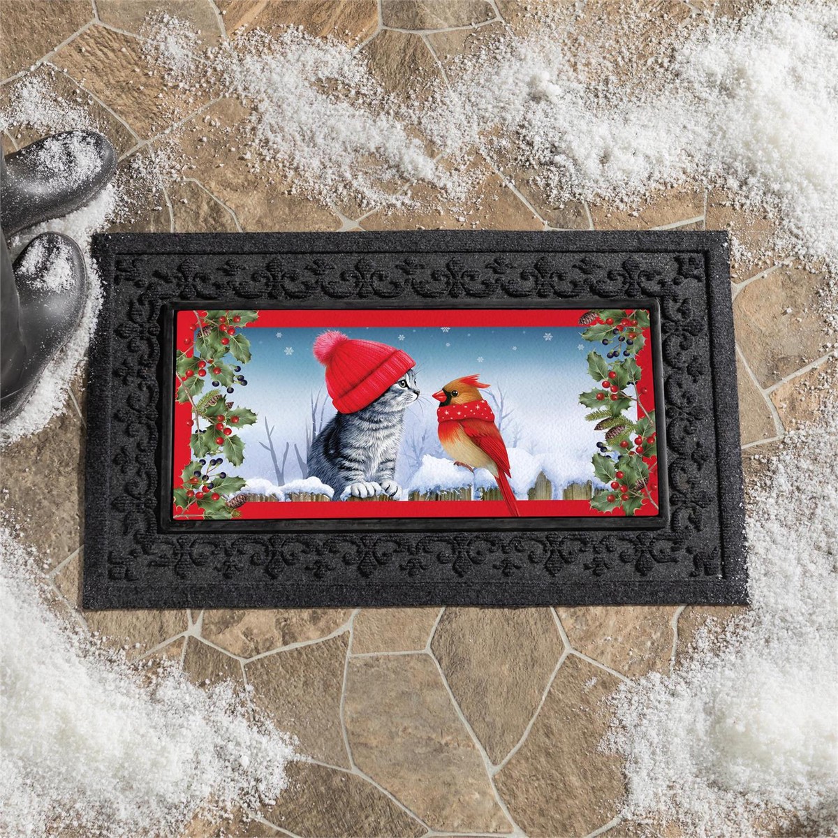 Kitten Cardinal Winter Friends Sassafras Switch Mat