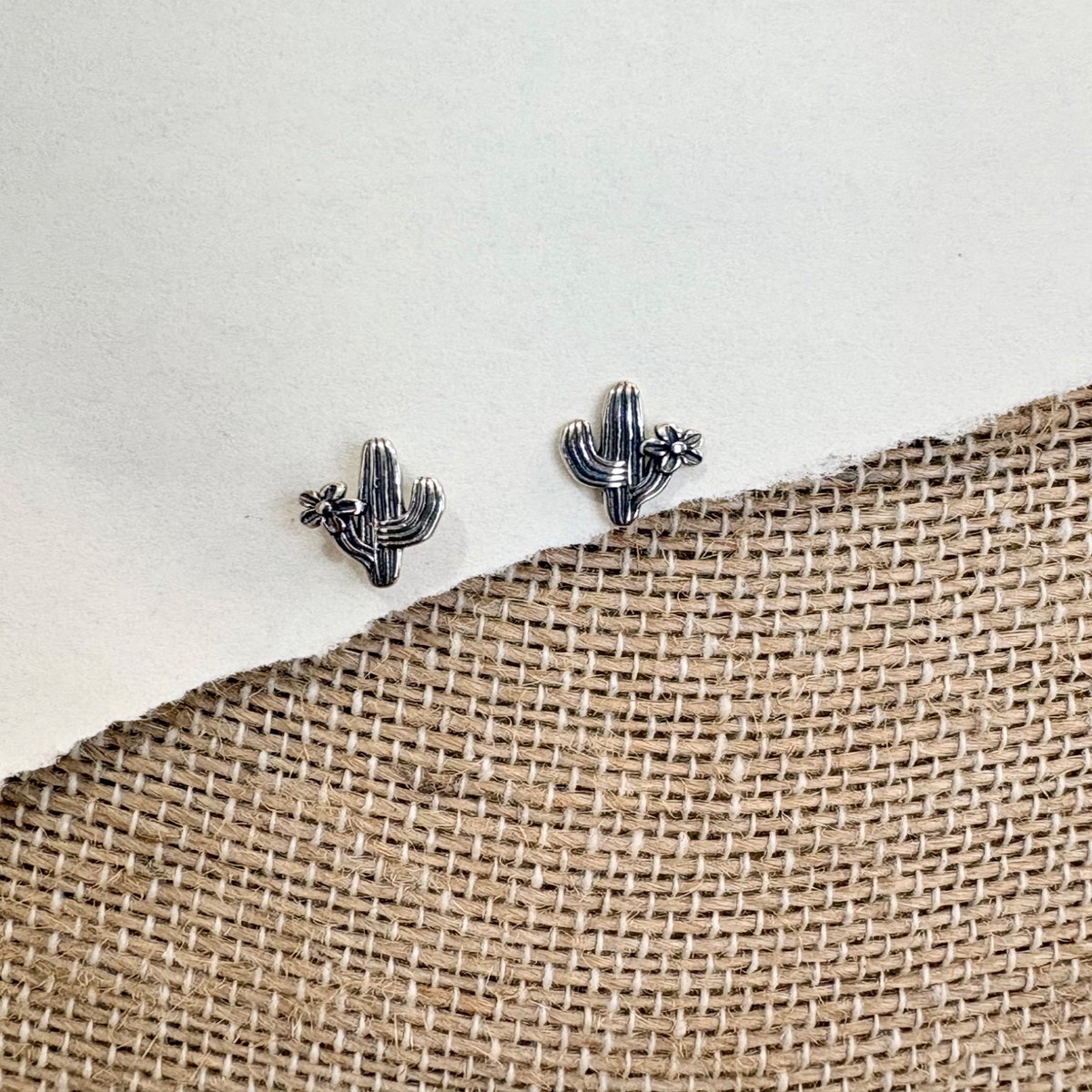Sterling Silver Mini Cactus Stud Earrings