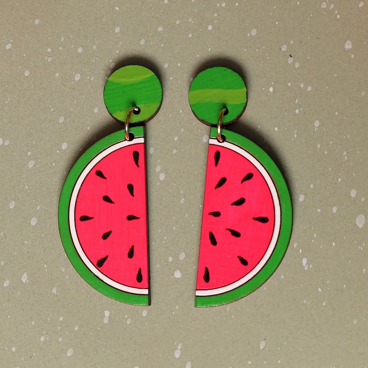 Watermelon Stud Dangles