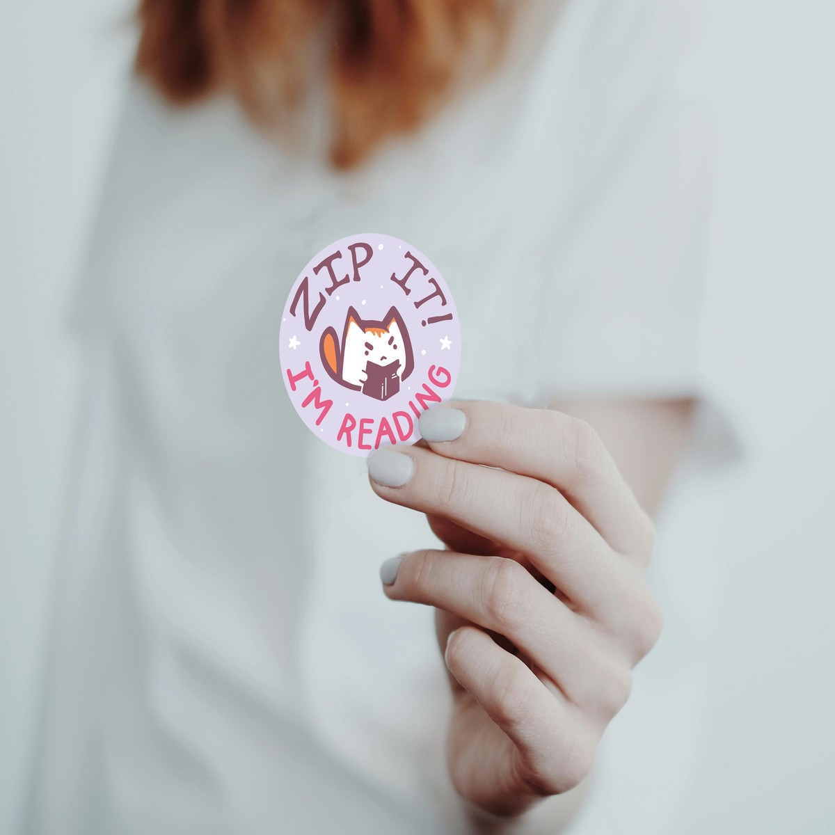 Zip It Im Reading Sticker