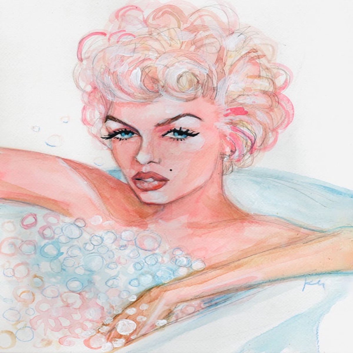 Bathtime Marilyn Print