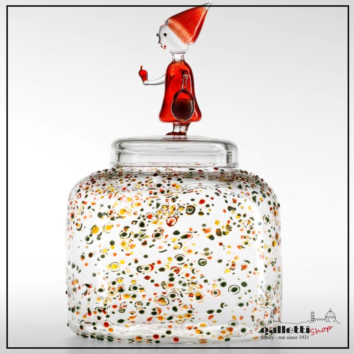 Little Red Riding Hood Cookie Jar by Massimo Lunardon Confetti Art Glass