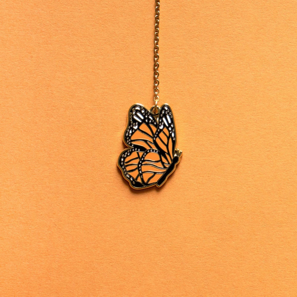 Monarch Butterfly Enamel Bookmark