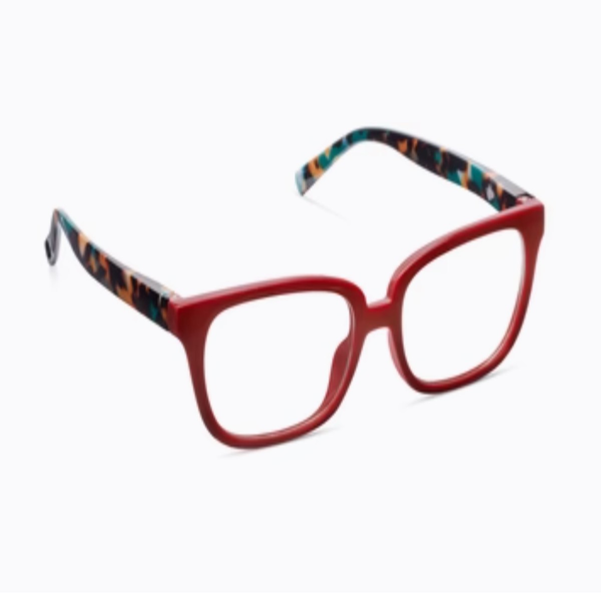 PEEPERS IMPROPTU BLUE LIGHT READERS – DARK REDTEAL BOTANICO