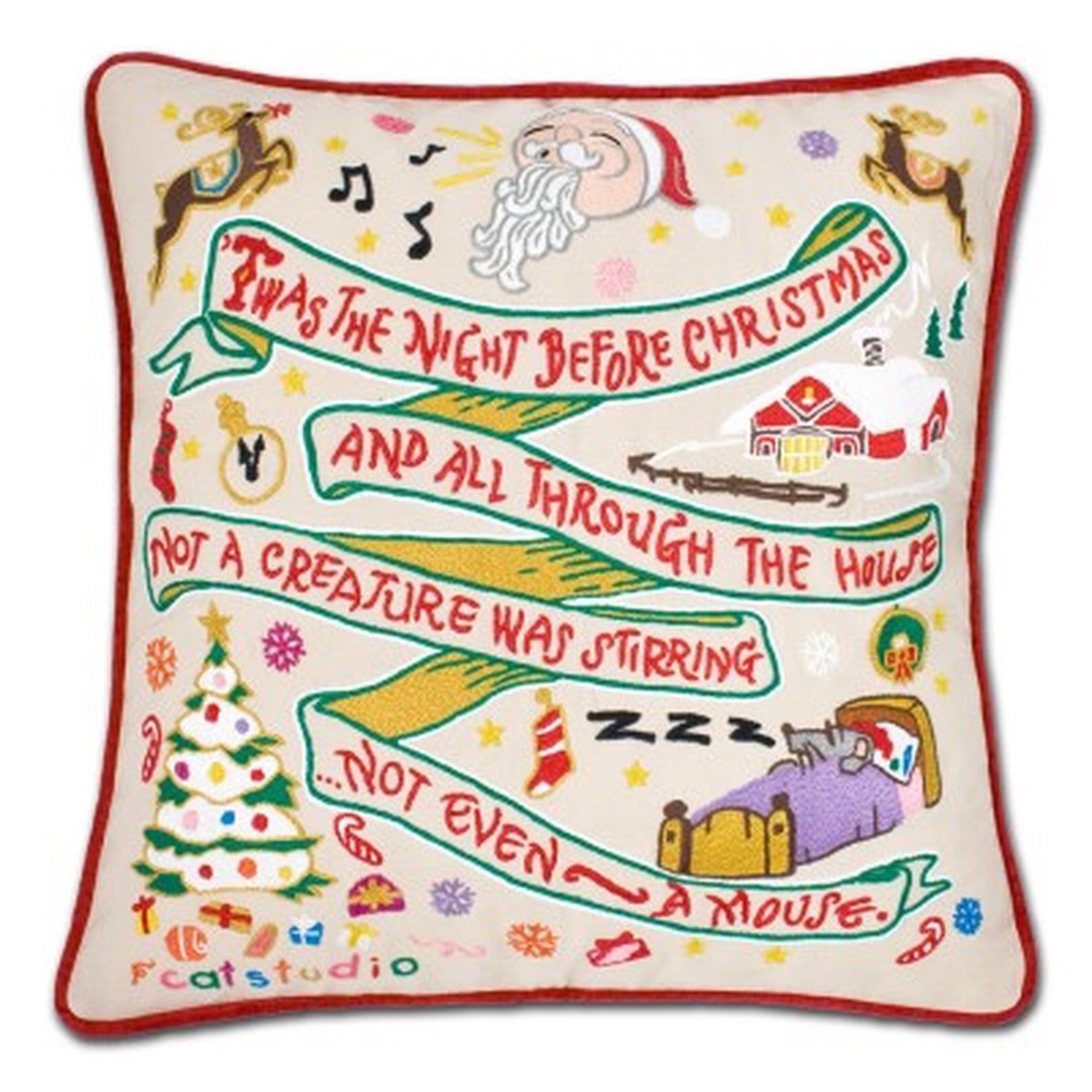 NIGHT BEFORE CHRISTMAS PILLOW BY CATSTUDIO