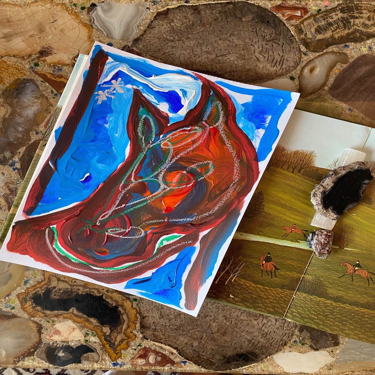 Blue Horse Original Art