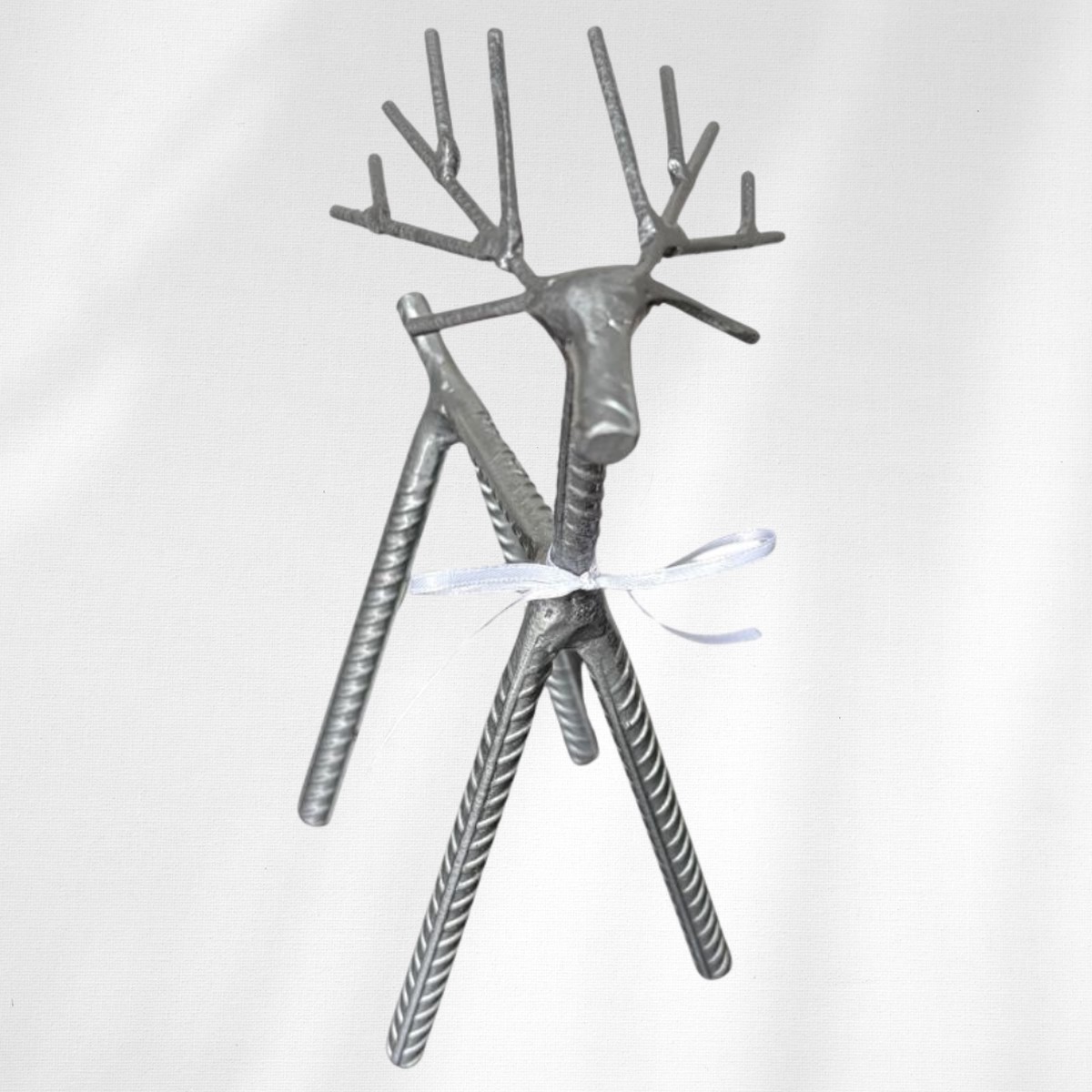 Painted Rebar Reindeer Metal Art Sculpture Handmade Christmas Tabletop Decor Industrial Holiday Centerpiece Metal Manna Rebar Reindeer 6